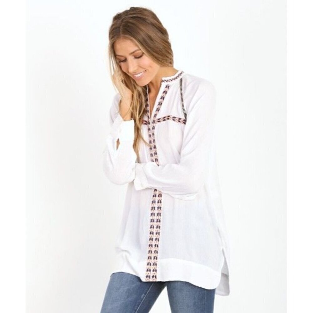 Tularosa wyatt embroidered white tunic size S